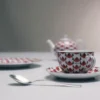 磁器製ティーカップ2個セット – ウィーン・レッド