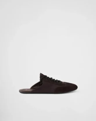 Collapse Re-Nylon and Suede Mules