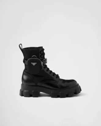 ポーチ付きMonolith ブラッシュドレザー＆Re-Nylonブーツ