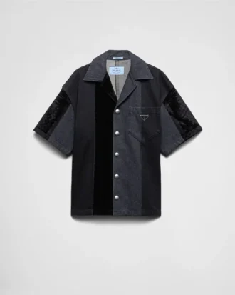 デニム・パッチワーク・シャツ