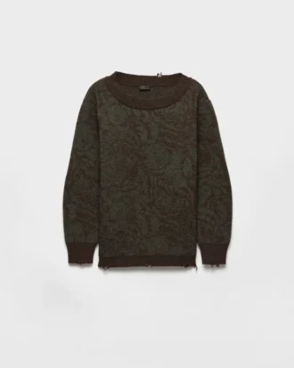 ワイドネック シェットランドウールセーター