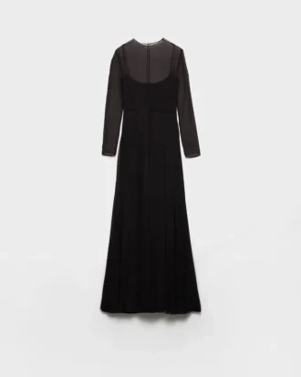 ロングシルクシフォンドレス