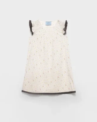 フローラルプリント コットンバティスト ミニドレス