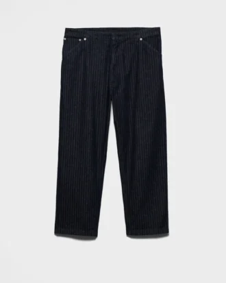 ワイドレッグ シェブロンデニムジーンズ