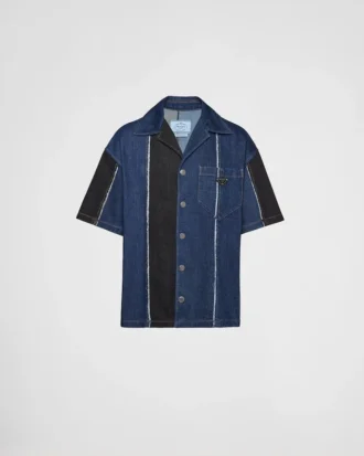 ダブルマッチ ストライプ デニムシャツ