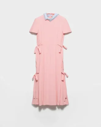 刺繍入りモロッコ・クレープ ドレス