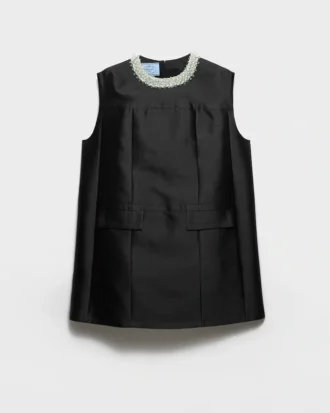 刺繍入りダブルシャンタン・ドレス