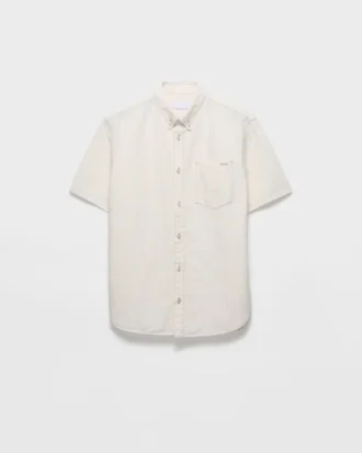 半袖シャンブレーシャツ