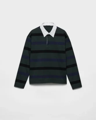 長袖コットンポロシャツ