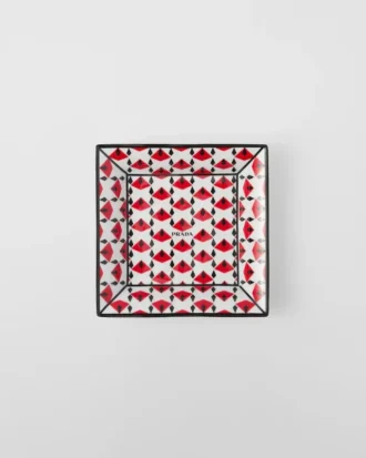 ラージ スクエア ポーセリン キャッチオール トレイ – ウィーン レッド