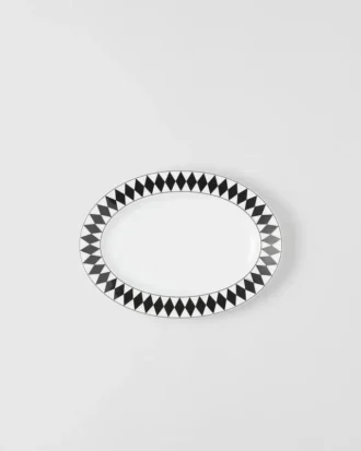 ミディアム ポーセリン サービングプレート – チェッカーボード