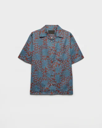 半袖コットンブレンドシャツ