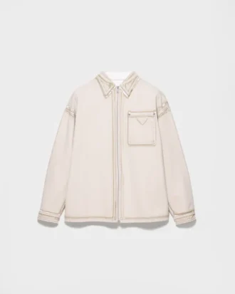 ブル デニム ジッパー シャツ