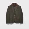 シングルブレスト シェットランドウール シェブロンジャケット