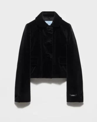 シングルブレストのベルベットジャケット