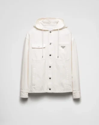 フード付きデニムシャツ