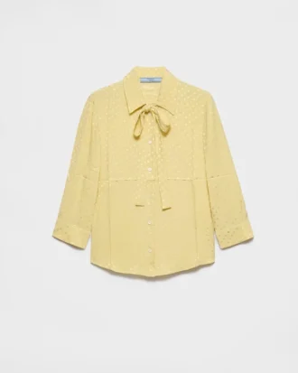 水玉サテンシャツ