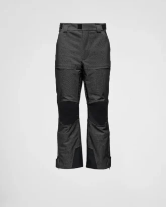 ハーフジッパー付きストライプコットンシャツ