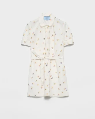 フローラルプリント ポプリン ミニドレス