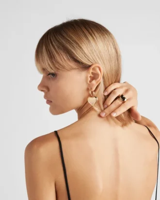 イエローゴールド製「エターナル・ゴールド」ミディアム・ドロップ・イヤリング