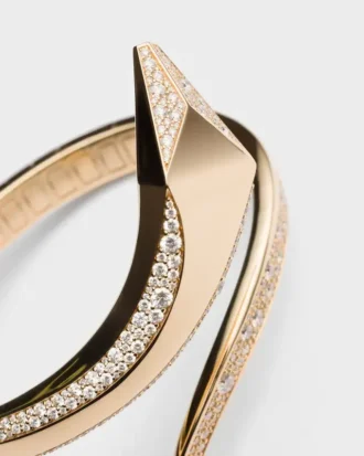 イエローゴールドとダイヤモンドの「エターナル・ゴールド・スネーク」ブレスレット