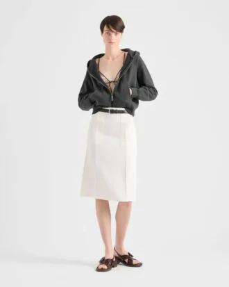 コットン製ジッパーフーディ