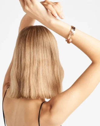 エターナル ゴールド カットアウト バングル ブレスレット（ローズゴールド）