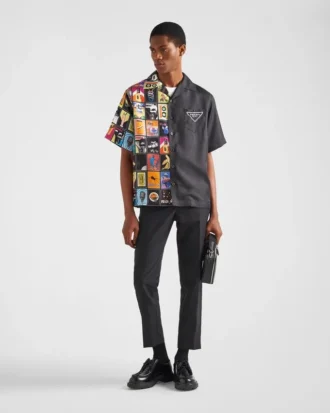 ダブルマッチ シルクツイルシャツ