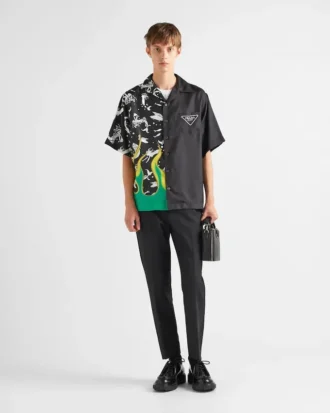 ダブルマッチ シルクツイルシャツ