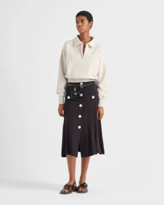 長袖コットンフリースポロシャツ