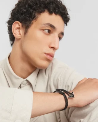 編み込みナッパレザーブレスレット