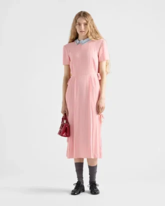 刺繍入りモロッコ・クレープ ドレス