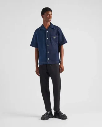 ダブルマッチ ウォッシュドデニムシャツ