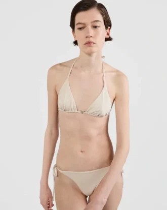 ラインストーン付きジャージー素材のトライアングルビキニトップ