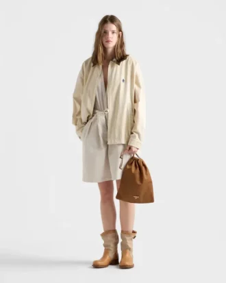 刺繍入りガーメントダイ加工 オールドギャバジン ブルゾンジャケット