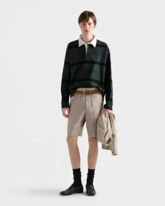 長袖コットンポロシャツ