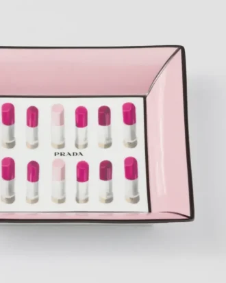 大型スクエア磁器製小物トレイ – リップスティック