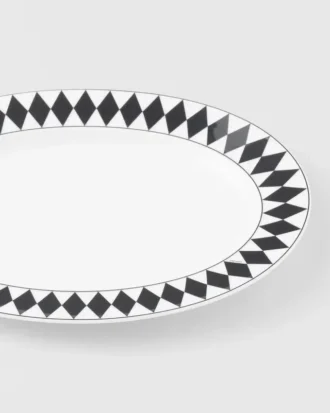 ミディアム ポーセリン サービングプレート – チェッカーボード