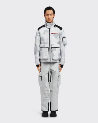 プリント入りテクニカルファブリック スキー用ウィンドブレーカー