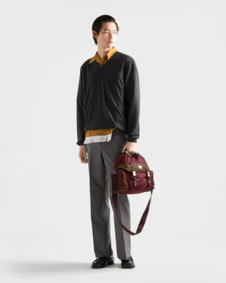 コットンブレンド フリンジ付きボウリングシャツ