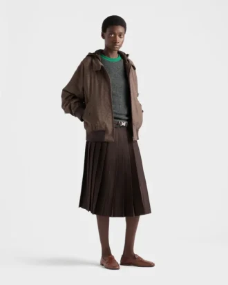 レース付きスエードボートシューズ