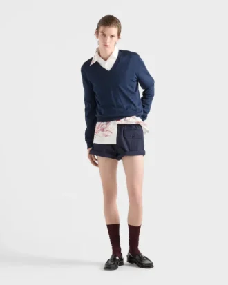 プリントコットン ボウリングシャツ