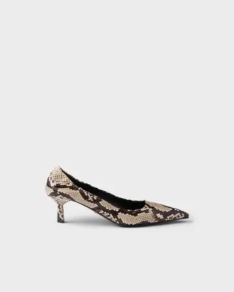 プリント入りエアーズレザーパンプス