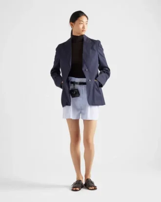 シングルブレスト ストレッチポプリンジャケット