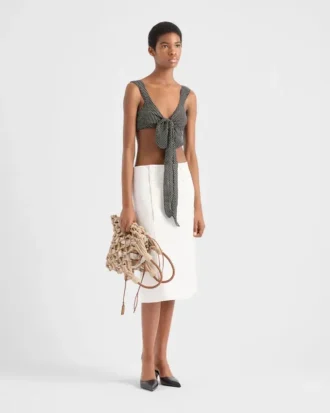 ポルカドット シルクシフォン ブラレットトップ