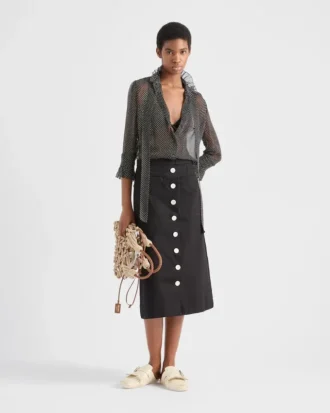 ポルカドット シルクシフォン シャツ