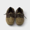 シャッフル エイジド キャンバス＆レザー ボートシューズ
