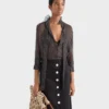 ポルカドット シルクシフォン シャツ