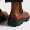 スタンプ加工レザー チェルシーブーツ