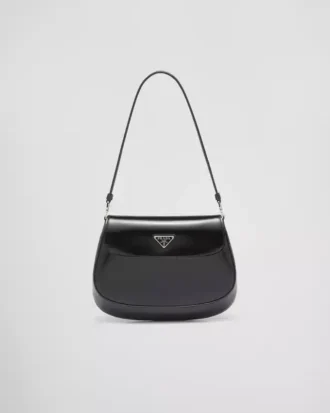 Prada Cleo スモール ブラッシュドレザー ショルダーバッグ（フラップ付き）